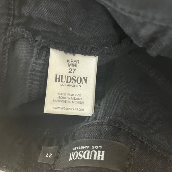 HUDSON VIPER Mini Skirt Black with LuLu Pierced Denim Size 27 - Picture 7 of 8